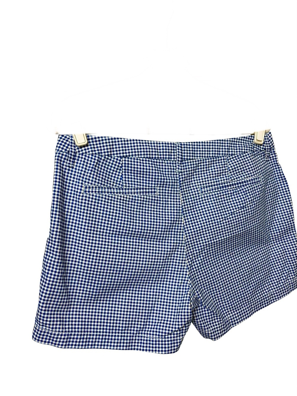 Old Navy blue white gingham cotton chino everyday mid rise summer shorts size 8 - Picture 11 of 14
